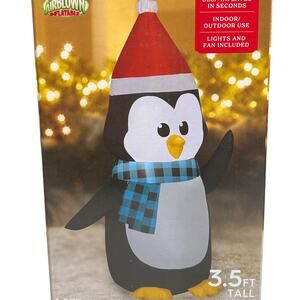 Gemmy Airblown Inflatable Penquin 3.5' Ft Holiday Time Christmas